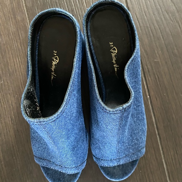 3.1 Phillip Lim Open atone Cube Denim Slides size 36 - Picture 9 of 13